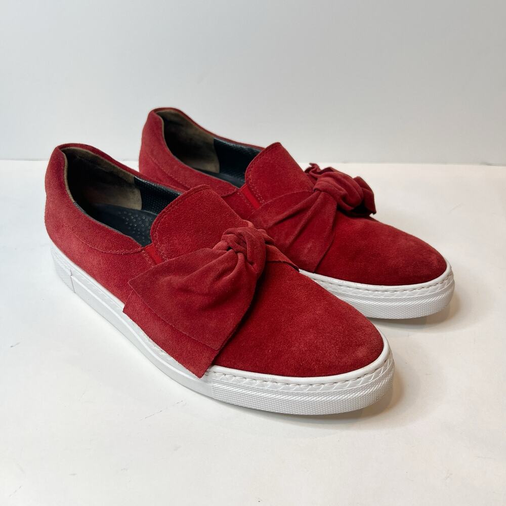 Paul Green Micky Bow Slip On Sneakers Womens UK 6 US 8.5 Red Suede Comfort Shoe